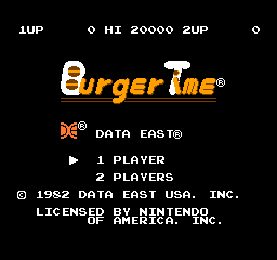 Burger Time (USA) Title Screen
